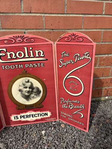 Enolin Toothpaste Fold Out Card Advert
