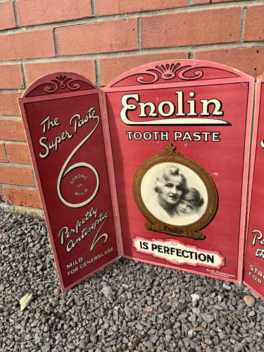 Enolin Toothpaste Fold Out Card Advert