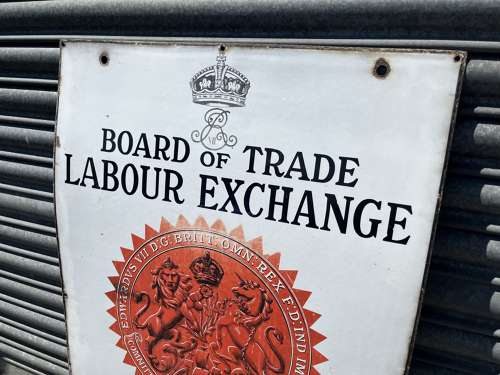 Board Of Trade Labour Exchange Enamel Sign