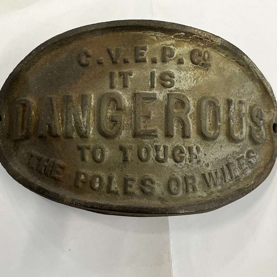 Cast Iron Curved Tramway Sign