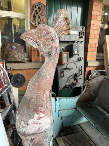 Wooden Carved Fairground Peacock