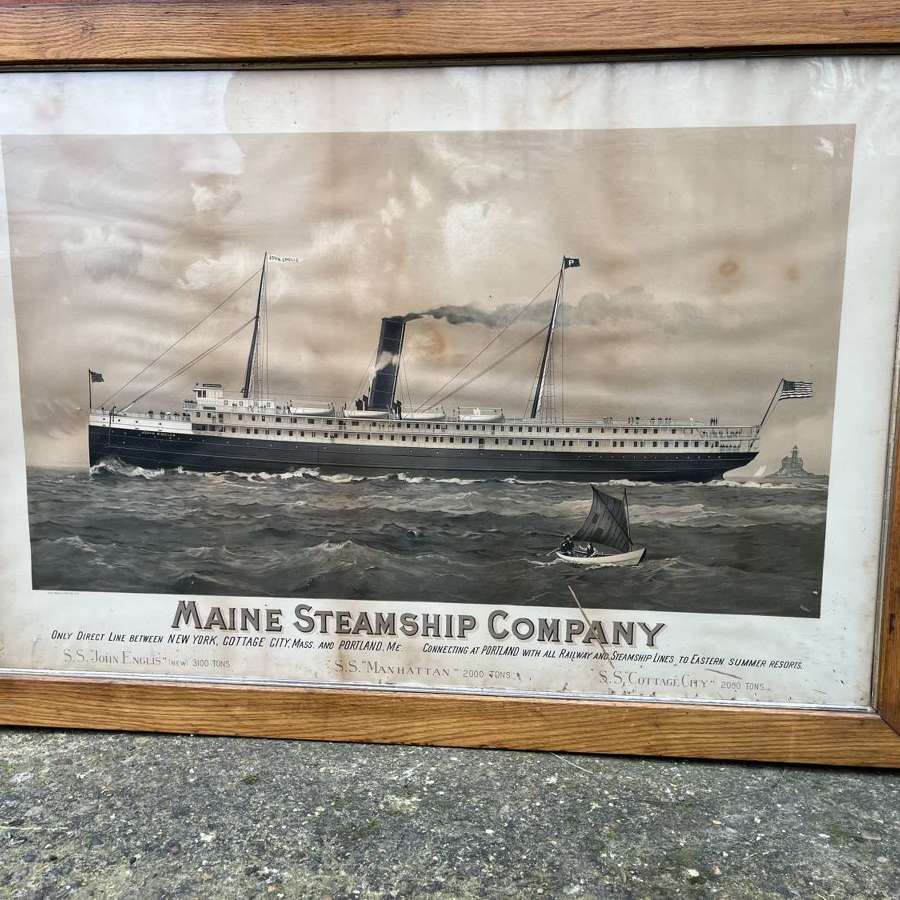 Maine Steamship Advertising Framed Print
