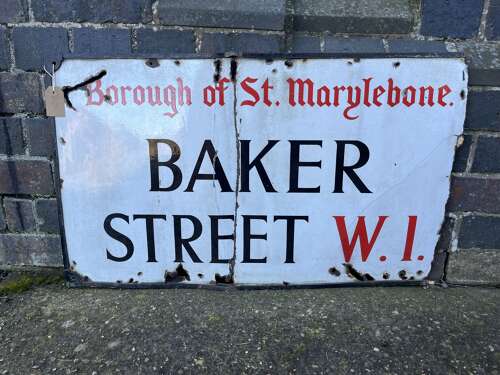 Enamel Baker Street Road Sign