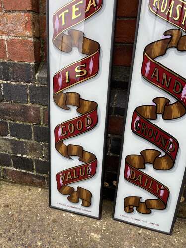 Pair Of Reverse Glass Painted Panels