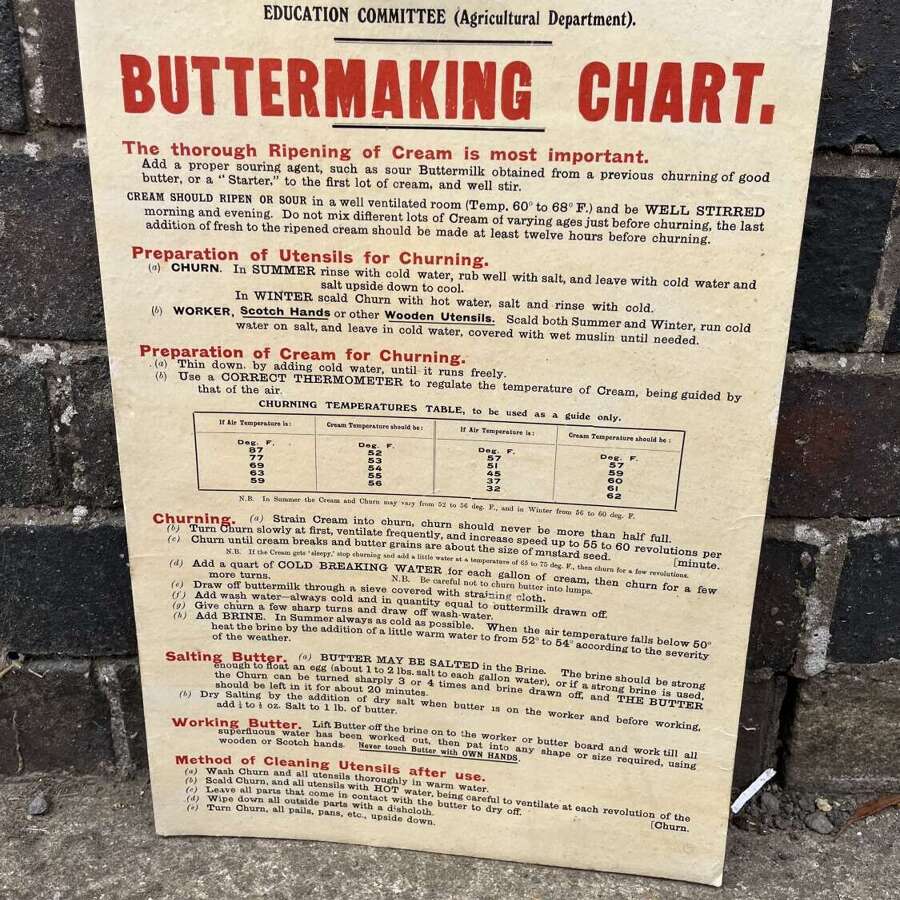 Buttermaking Chart Lindsey Council
