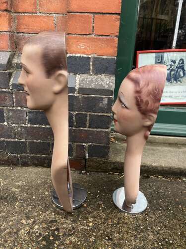 Pair of shop mannequin busts