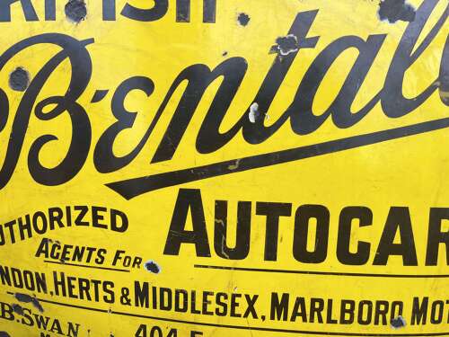 British Bentall Cars Enamel Sign
