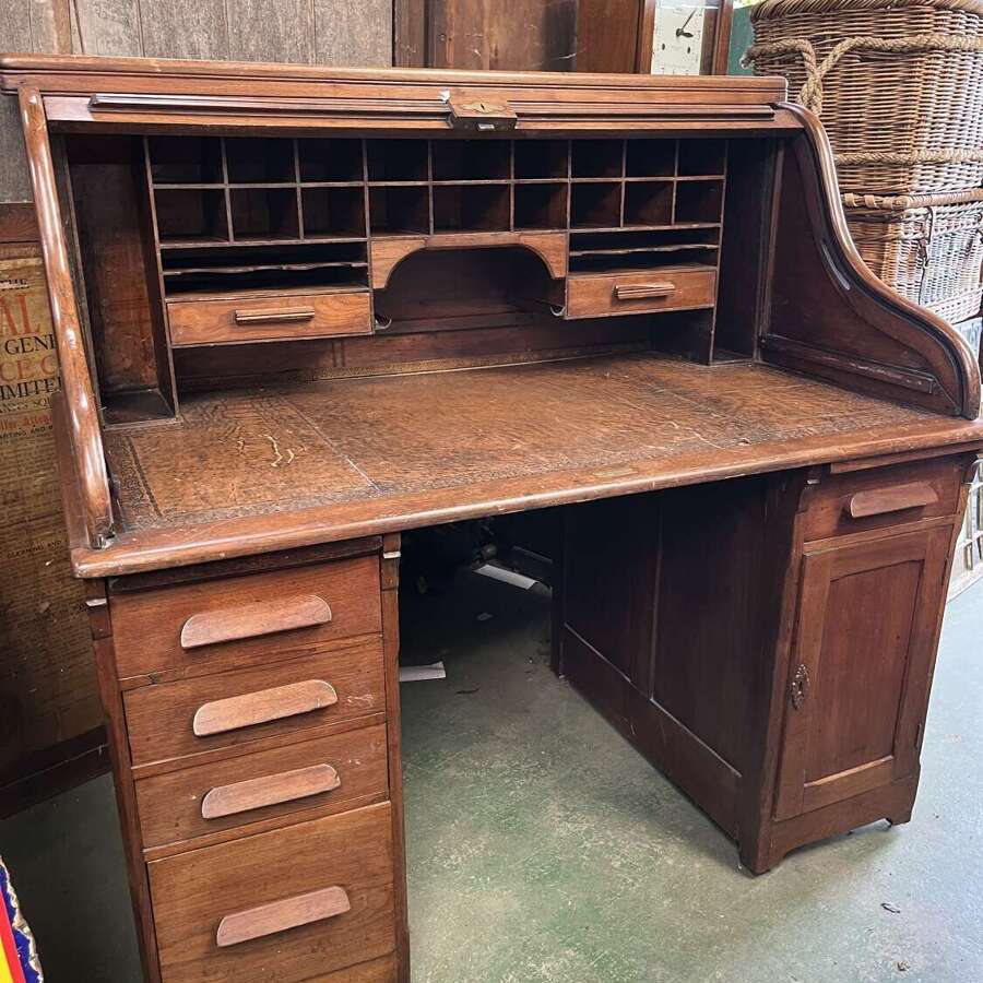 Oak Roll Top Desk