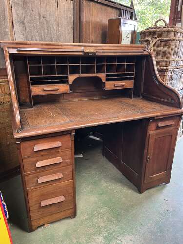 Oak Roll Top Desk