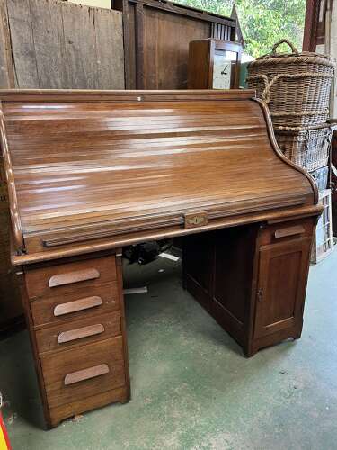 Oak Roll Top Desk