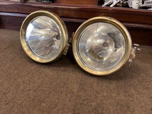 Pair of Brass CAV Headlamps