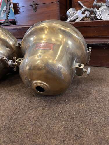 Pair of Brass CAV Headlamps