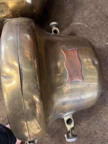 Pair of Brass CAV Headlamps
