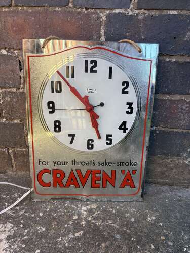 Craven ‘A’ Glass Advertising Clock